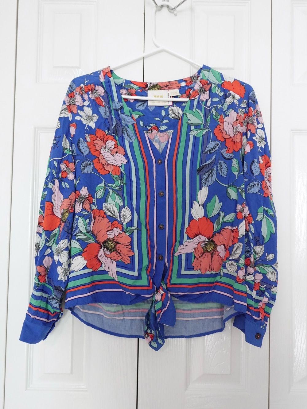 Maeve Elan Scarf-Printed Blouse - Size: 6